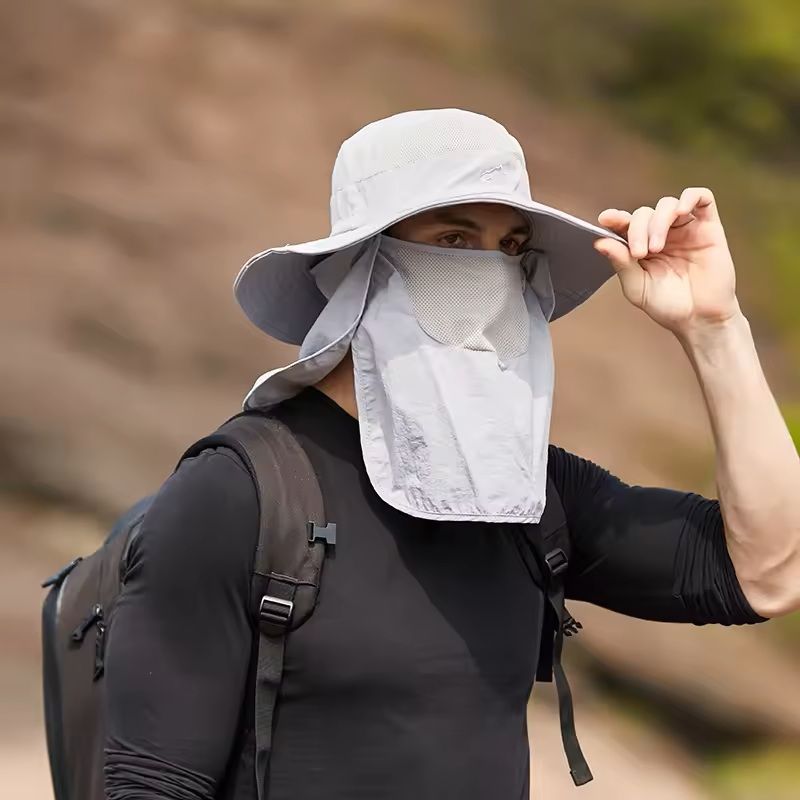 Quick Dry UV Protection Fisherman Hat With Face And Neck Cover 1