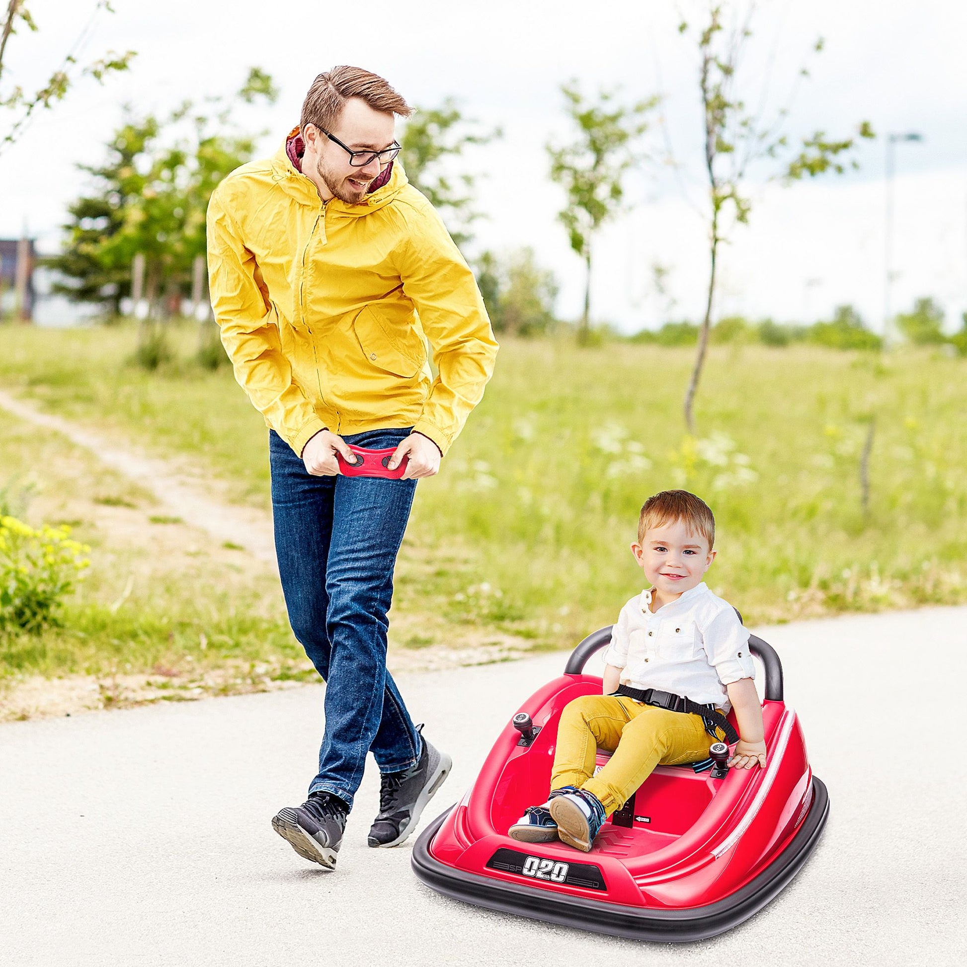 Aosom 12V Kids Bumper Car  360 Spinning RideOn Toy With Parent Remote Control  Safety Belt 3