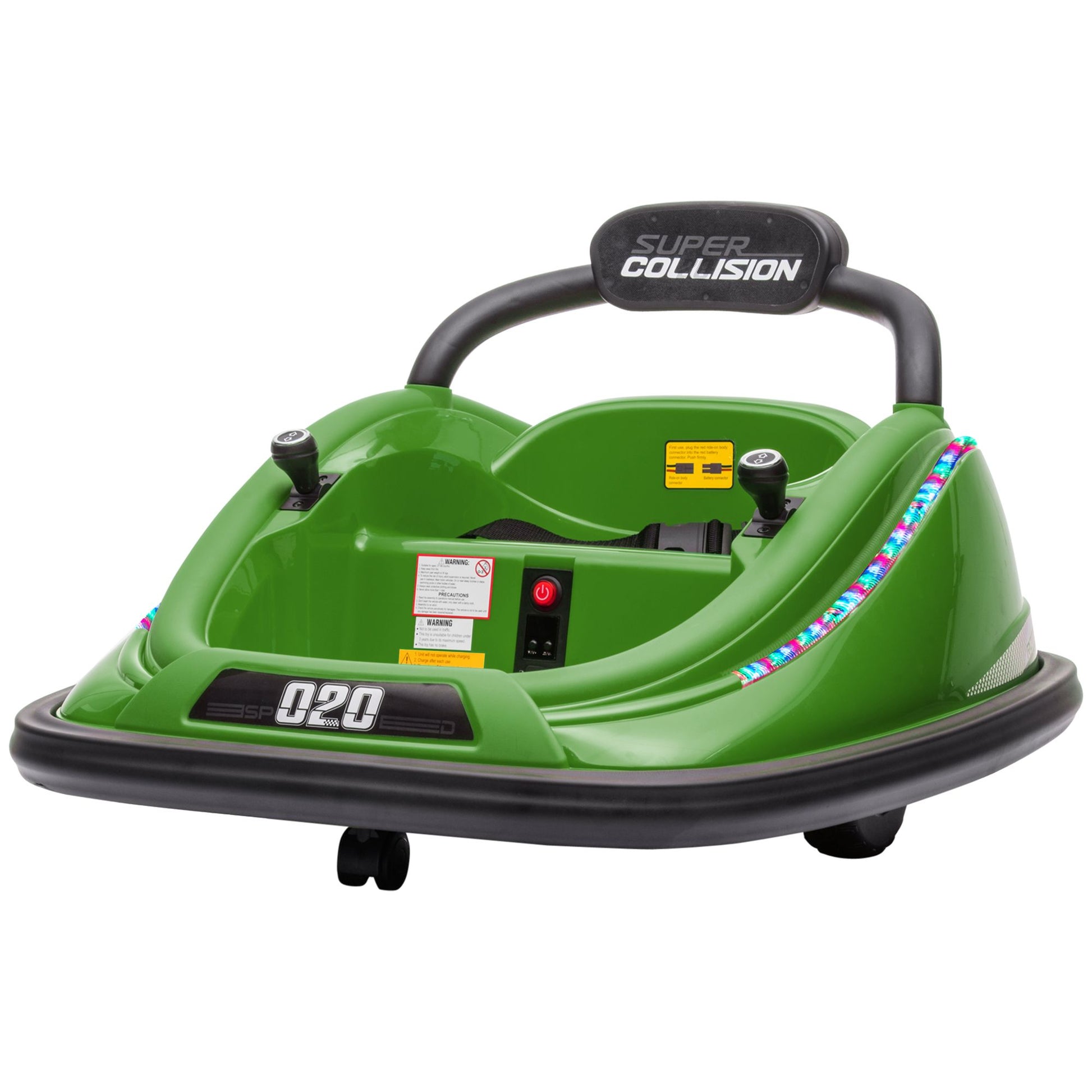 Aosom 12V Kids Bumper Car  360 Spinning RideOn Toy With Parent Remote Control  Safety Belt 12