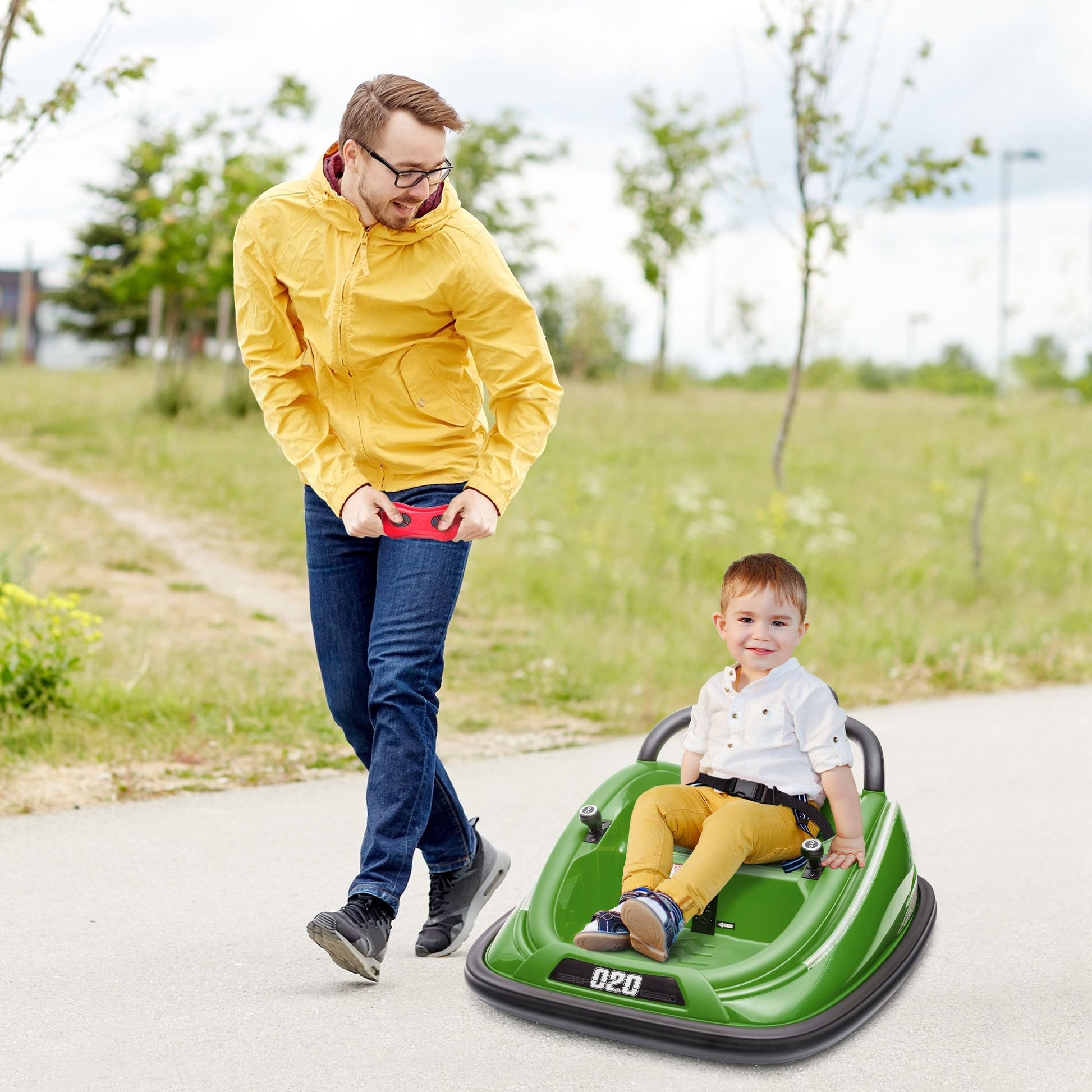 Aosom 12V Kids Bumper Car  360 Spinning RideOn Toy With Parent Remote Control  Safety Belt 13
