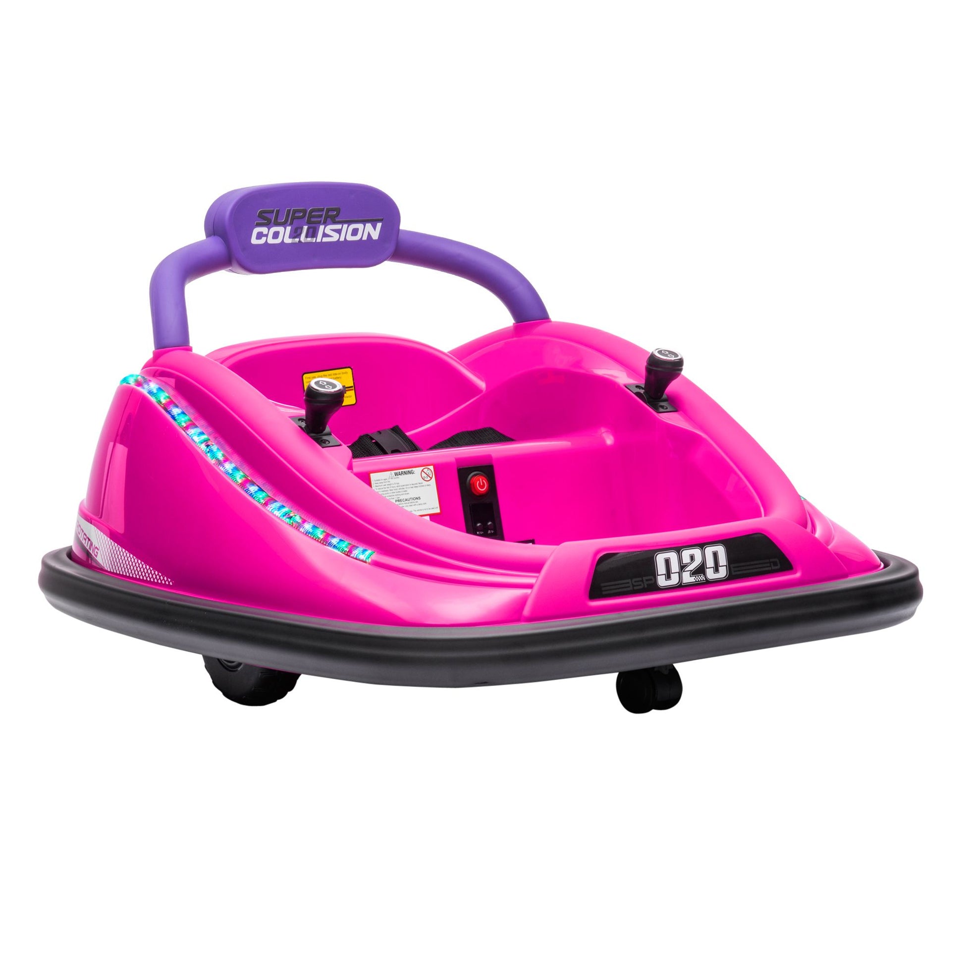 Aosom 12V Kids Bumper Car  360 Spinning RideOn Toy With Parent Remote Control  Safety Belt 18