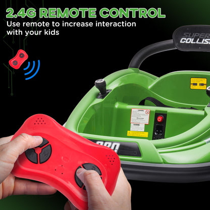 Aosom 12V Kids Bumper Car  360 Spinning RideOn Toy With Parent Remote Control  Safety Belt 9