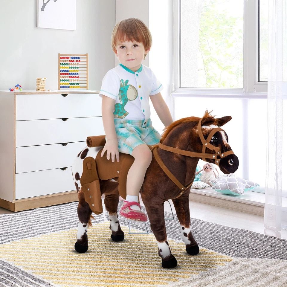 Plush Ride on Horse for Girls & Boys, Interactive Toy & Perfect Gift