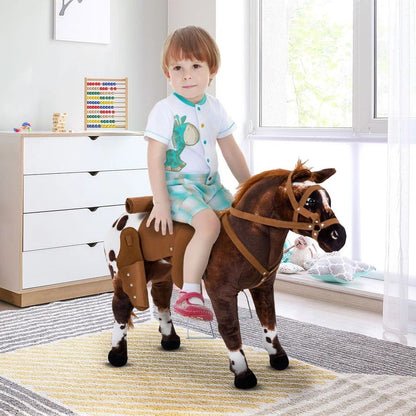 Plush Ride on Horse for Girls & Boys, Interactive Toy & Perfect Gift