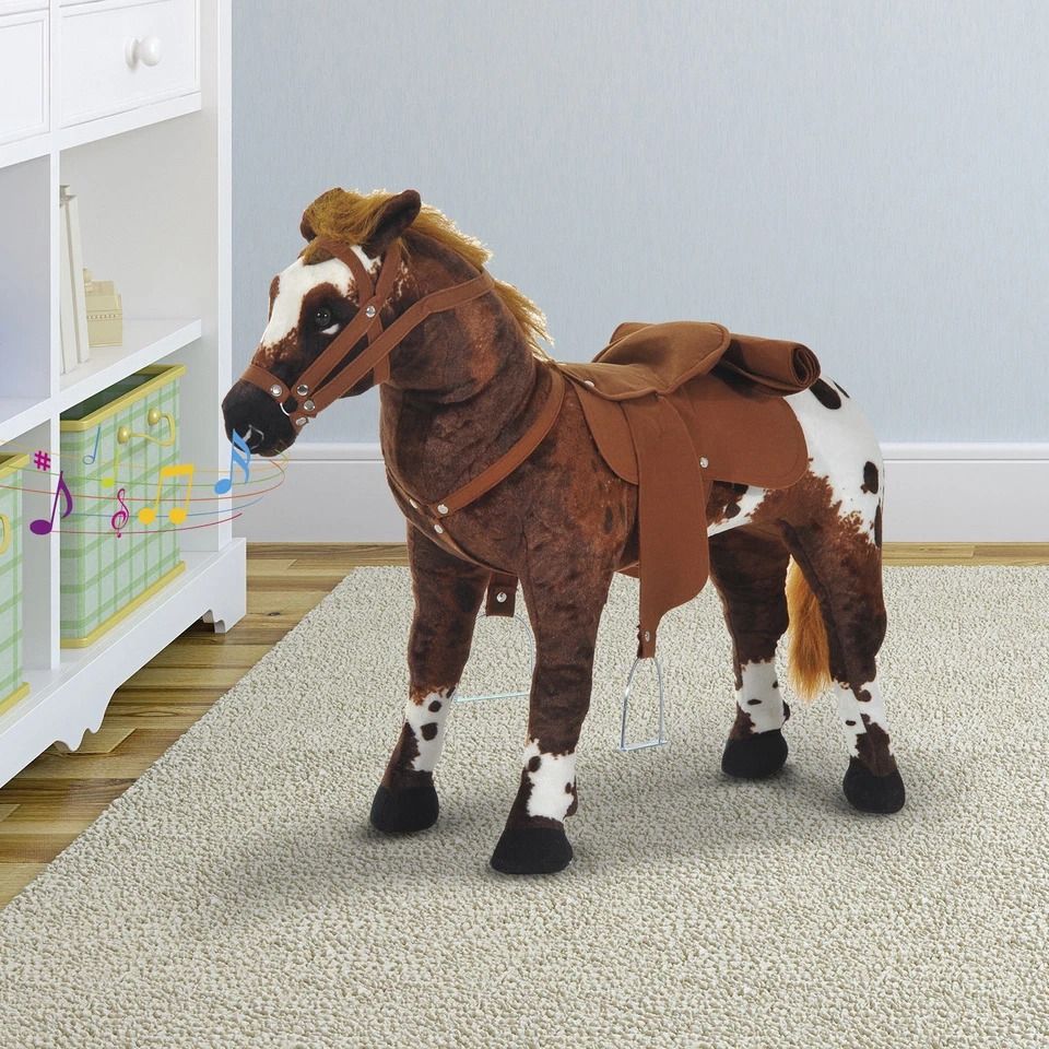 Plush Ride On Horse For Girls  Boys Interactive Toy  Perfect Gift 1