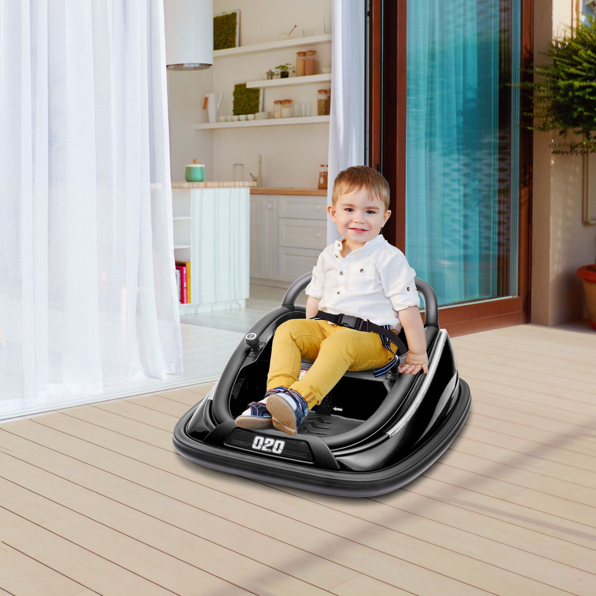 Aosom 12V Kids Bumper Car  360 Spinning RideOn Toy With Parent Remote Control  Safety Belt 20
