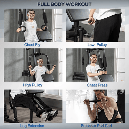 Multifunction Home Gym Equipment Workout Station Weight Stack Soozier Full Body Strength Training 3