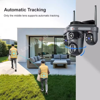 Three Lens Outdoor WiFi Security Camera With Auto Tracking And 2 Way Audio 3