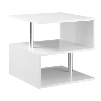 Modern Side End Table With Storage Coffee Table  Shelves For Living Room  Sofa Couch 2