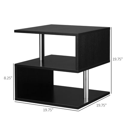 Modern Side End Table With Storage Coffee Table  Shelves For Living Room  Sofa Couch 4