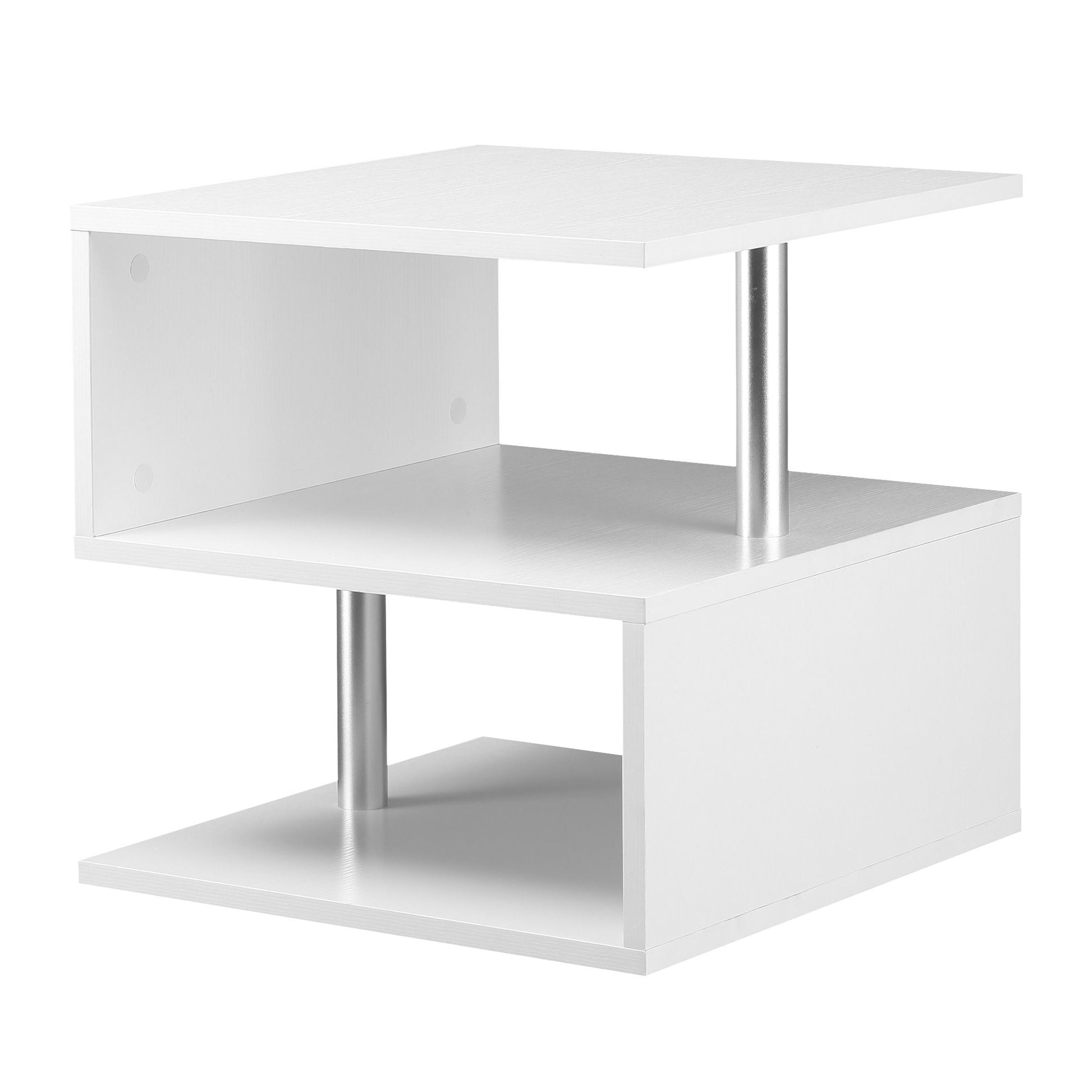 Modern Side End Table With Storage Coffee Table  Shelves For Living Room  Sofa Couch 6