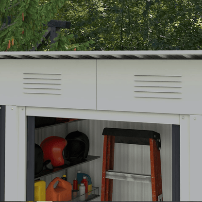 Metal Outdoor Storage Tool Garden Shed With Dual Air Vents For Backyard HeavyDuty WeatherResistant  1
