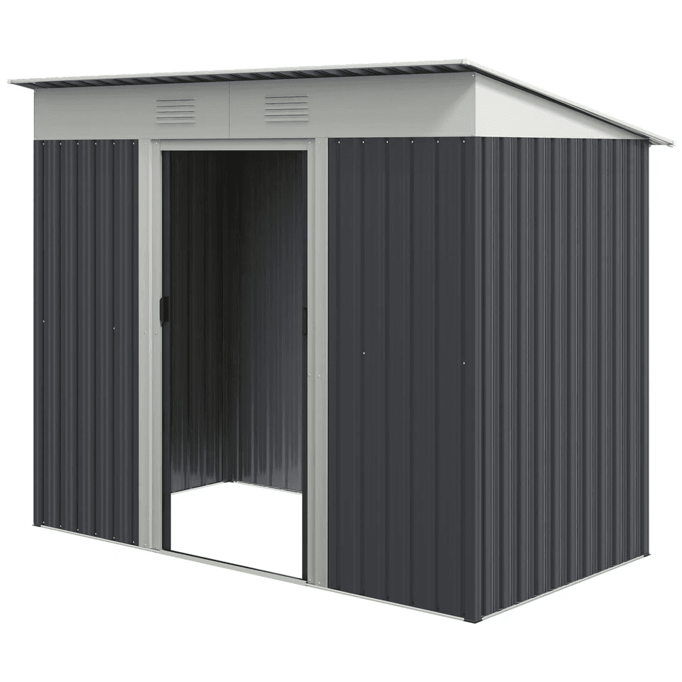 Metal Outdoor Storage Tool Garden Shed With Dual Air Vents For Backyard HeavyDuty WeatherResistant  6