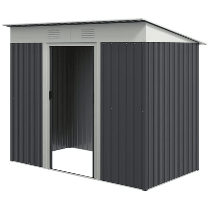 Metal Outdoor Storage Tool Garden Shed With Dual Air Vents For Backyard HeavyDuty WeatherResistant  6