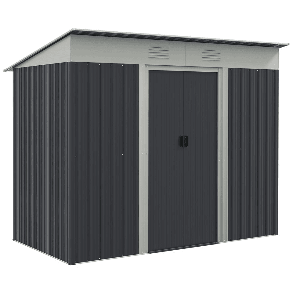 Metal Outdoor Storage Tool Garden Shed With Dual Air Vents For Backyard HeavyDuty WeatherResistant  7