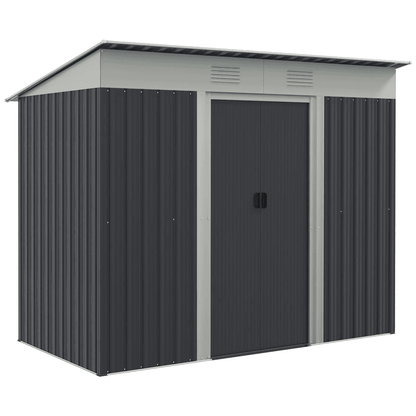 Metal Outdoor Storage Tool Garden Shed With Dual Air Vents For Backyard HeavyDuty WeatherResistant  7