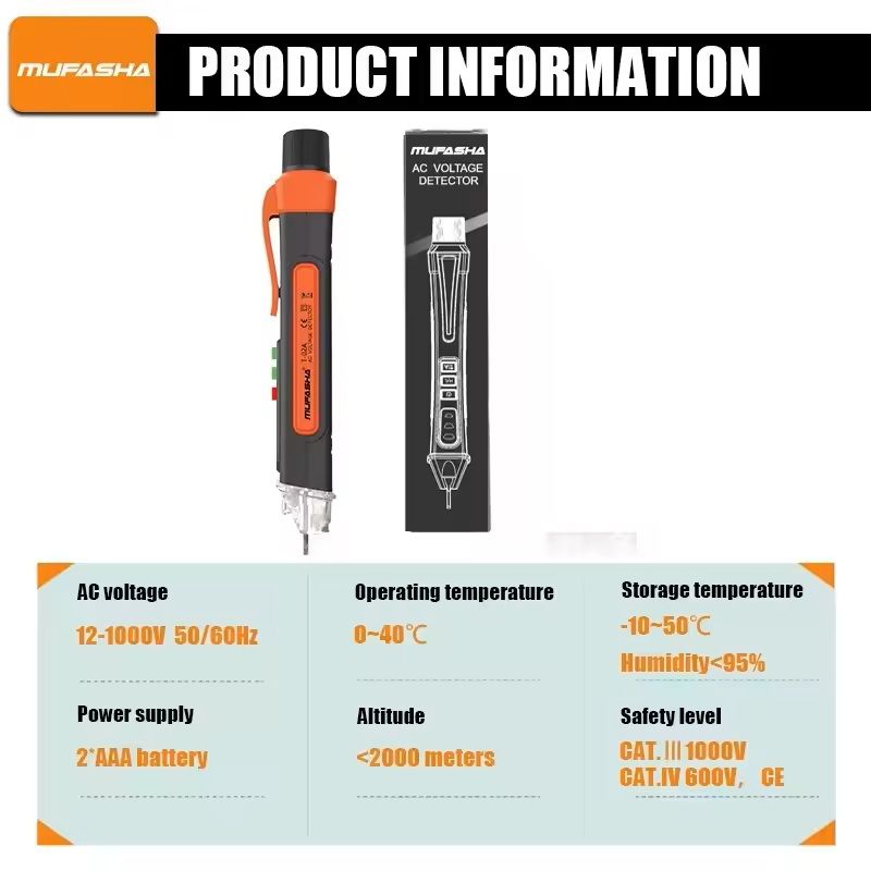 NonContact Voltage Detector Pen AC Tester 121000V 2