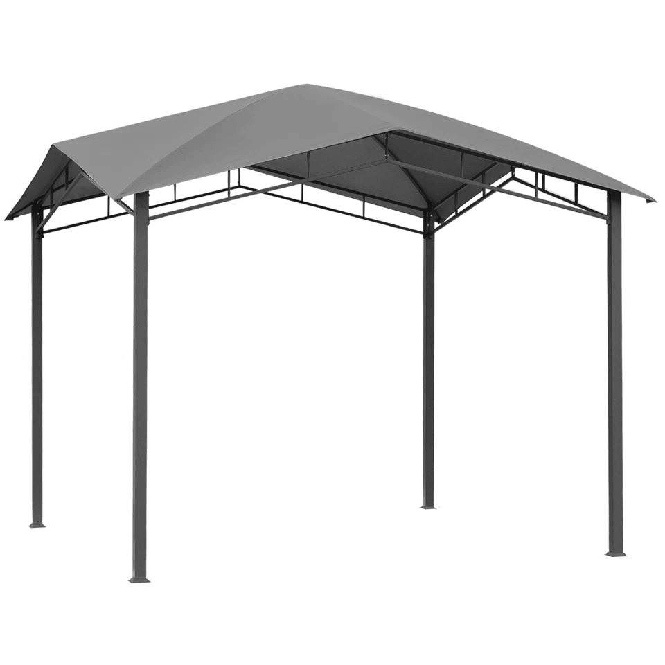 Soft Top Patio Outdoor Canopy Gazebo Tent Steel Frame Grey Fabric Cover For Backyard BBQ  Grill Pro 1