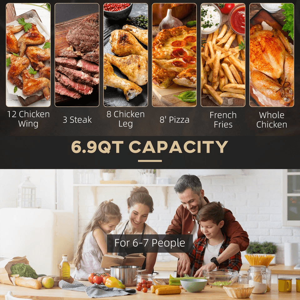 Air Fryer Air Circulation With Timer  Nonstick Basket Oil Reduced Healthy Cooker 3