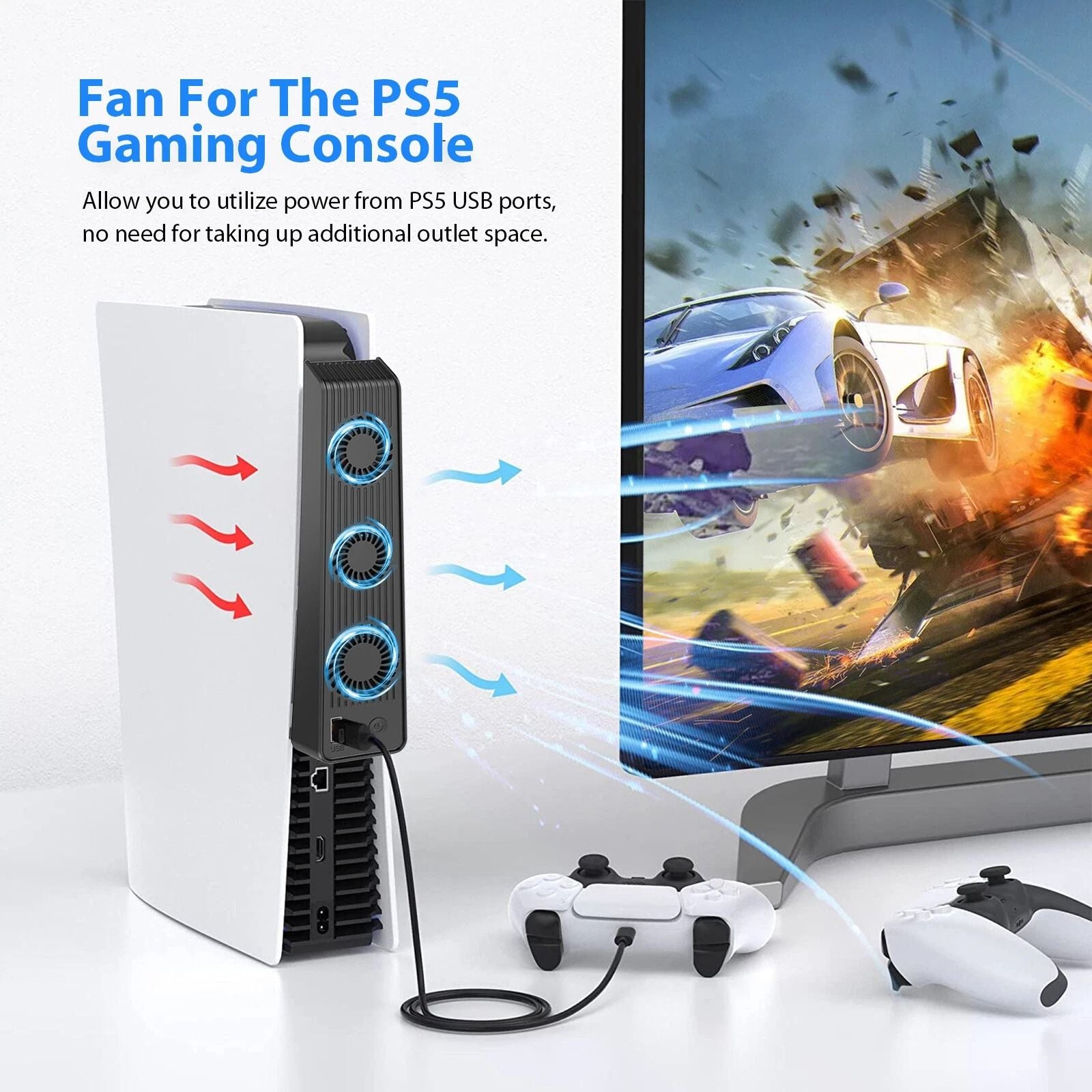 PS5 Cooling Fan External Cooler Game Accessories For PlayStation 5 Host Console 1
