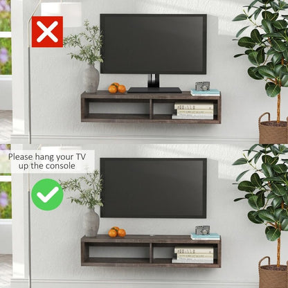 Dark Grey Floating TV Stand Entertainment Center Unit  Wall Mount Media Console With Storage For 50 5