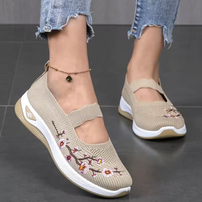 Womens Breathable Mesh Flat Shoes for Summer Walking