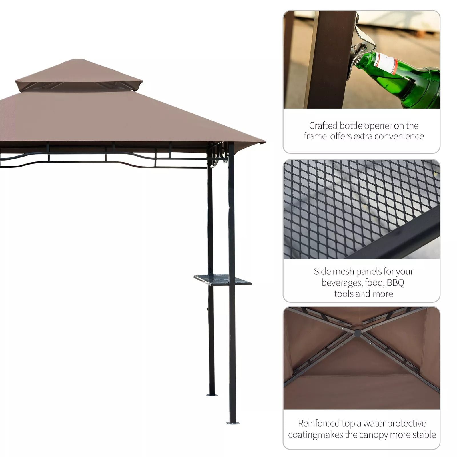 8Foot Backyard BBQ Grill Canopy Cover  TwoLayered Smoke Vent Design For Ultimate Shade  Ventilation 5