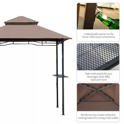 8Foot Backyard BBQ Grill Canopy Cover  TwoLayered Smoke Vent Design For Ultimate Shade  Ventilation 5