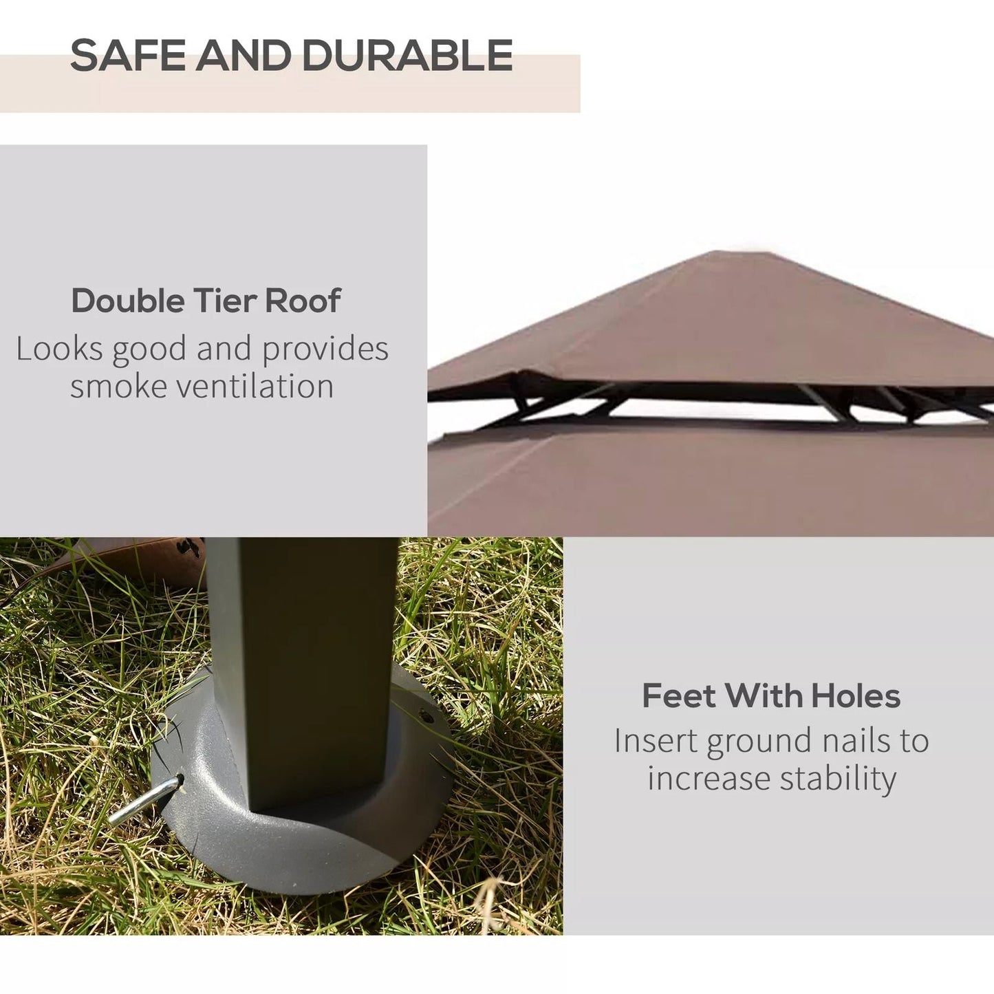 8Foot Backyard BBQ Grill Canopy Cover  TwoLayered Smoke Vent Design For Ultimate Shade  Ventilation 8