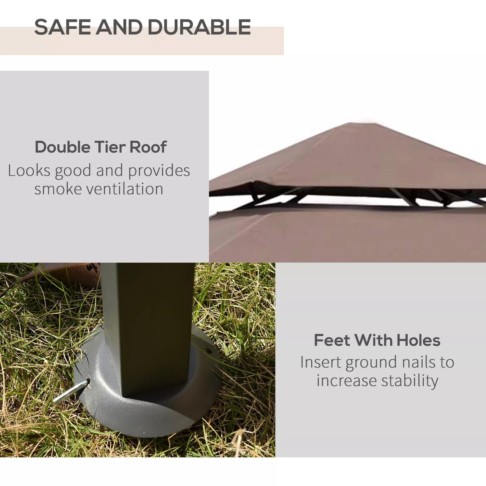8Foot Backyard BBQ Grill Canopy Cover  TwoLayered Smoke Vent Design For Ultimate Shade  Ventilation 8