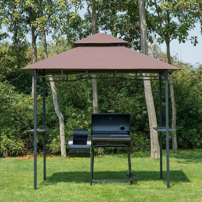 8-Foot Backyard BBQ Grill Canopy Cover – Two-Layered Smoke Vent Design for Ultimate Shade & Ventilation
