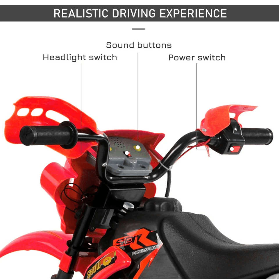 Electric Kid Ride On Dirt Bike Motorcycle Toy With Training Wheels Battery Powered 3