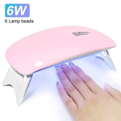 Mini UV Nail Dryer Lamp with 6 LEDs and USB Cable