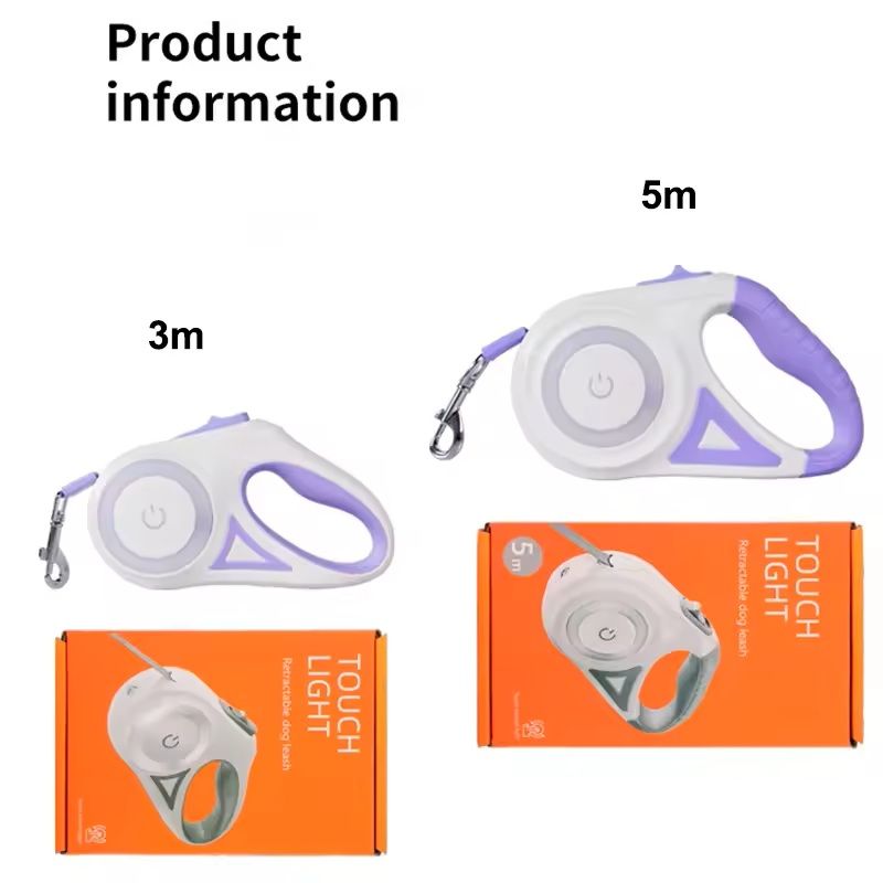 Retractable Dog Leash With LED Flashlight And Night Glow 4
