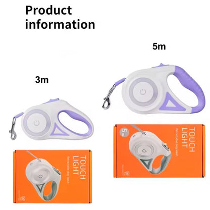 Retractable Dog Leash With LED Flashlight And Night Glow 4