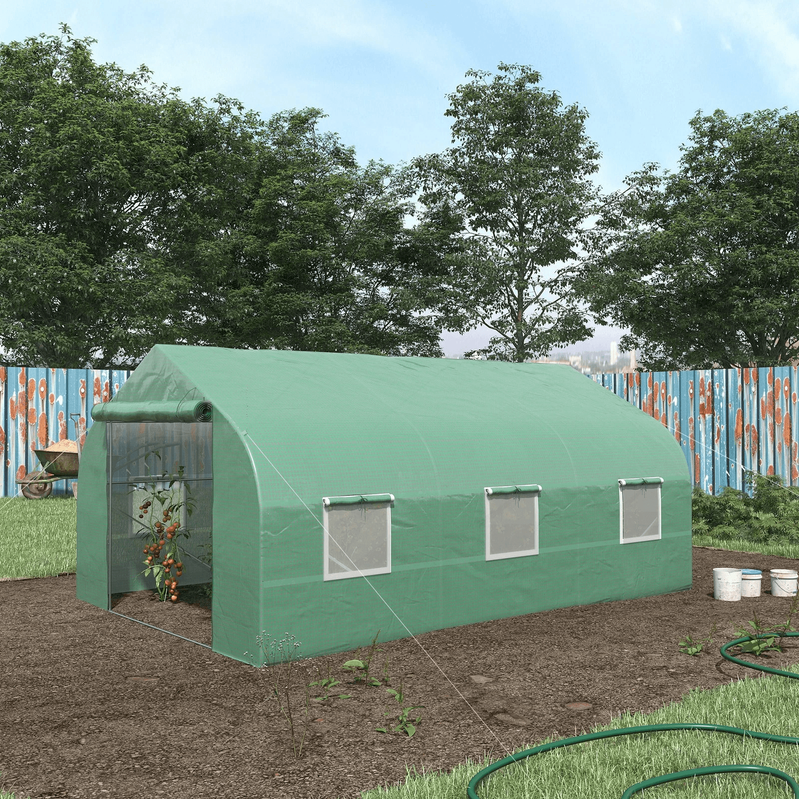 Large Portable Walk-in Greenhouse, Hot Green House for Plant Gardening, Outdoor Garden Tent for All-Season Growing