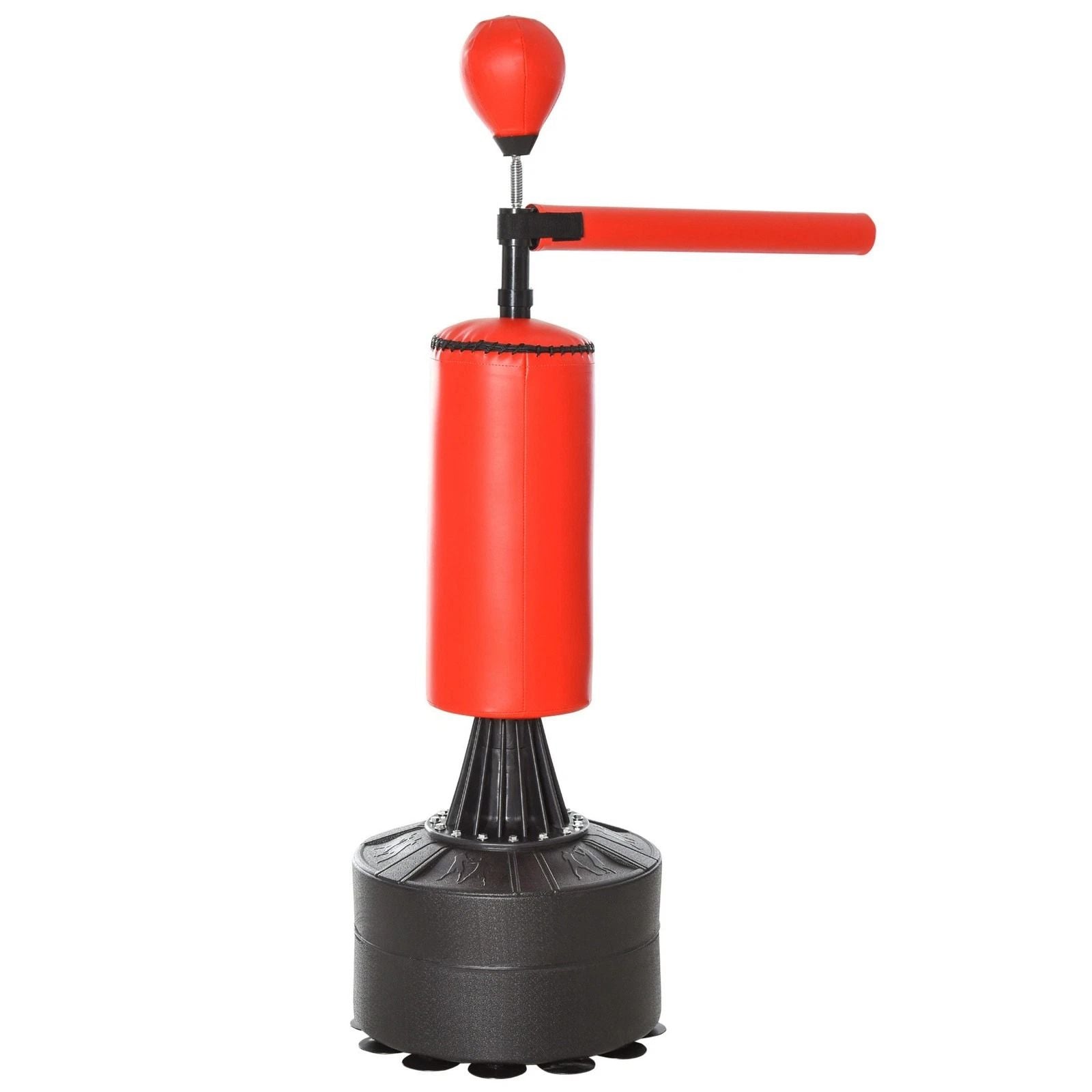 Boxing Punch Bag Stand With Rotating Flexible Arm  Adjustable Speed Ball  WaterSand Fillable Base F 9