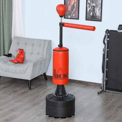 Boxing Punch Bag Stand With Rotating Flexible Arm  Adjustable Speed Ball  WaterSand Fillable Base F 8