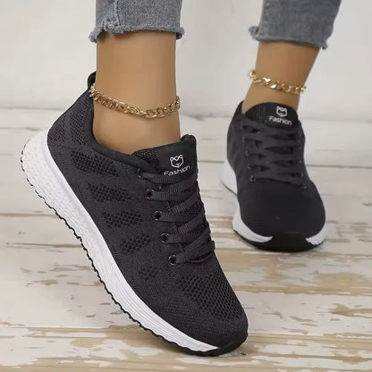 Womens Mesh Platform Sneakers Lightweight Casual Trainers 2