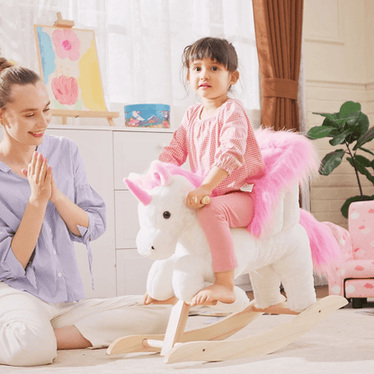Plush Ride on Horse, Interactive Unicorn Toy Pretend Play Toy for Toddlers