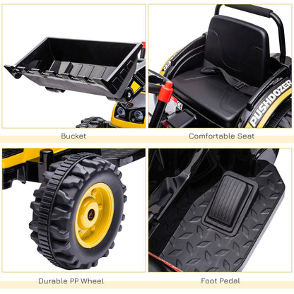 Aosom Kids Digger Ride On Excavator  6V BatteryPowered Tractor With Music  Headlight For Ages 35 4