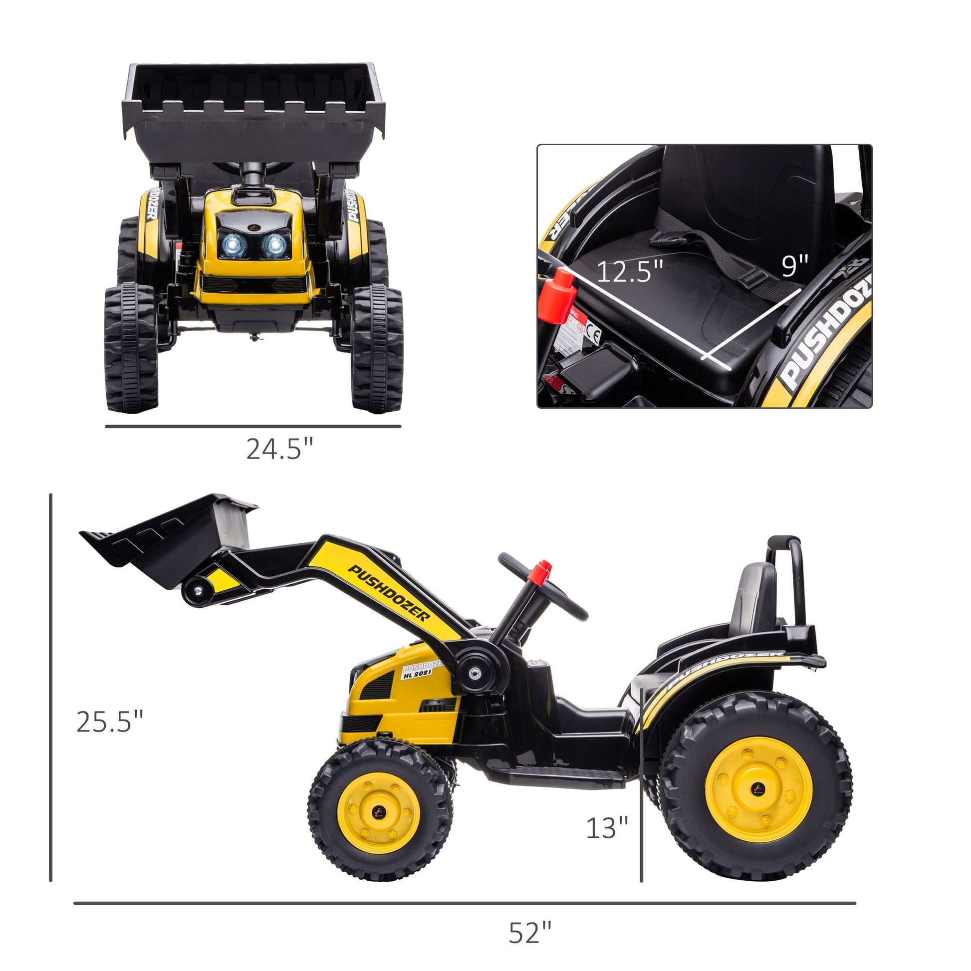 Aosom Kids Digger Ride On Excavator  6V BatteryPowered Tractor With Music  Headlight For Ages 35 9