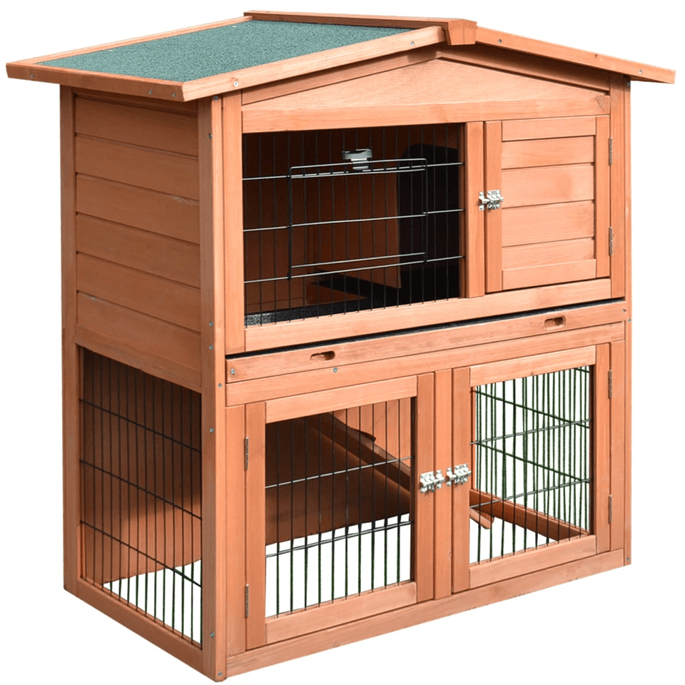 New A Frame Wood Rabbit Hutch Chicken Coop Small Animal Cage Outdoor Bunny House 2