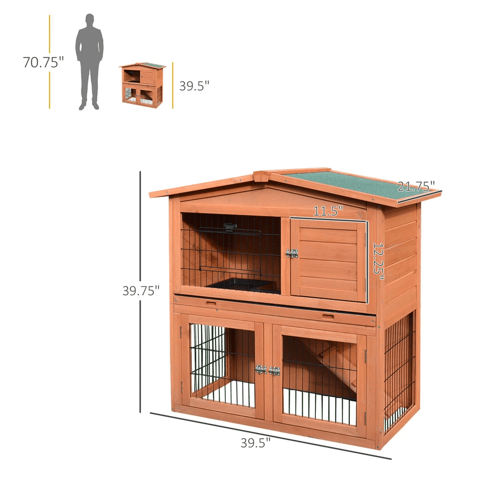 New A Frame Wood Rabbit Hutch Chicken Coop Small Animal Cage Outdoor Bunny House 1