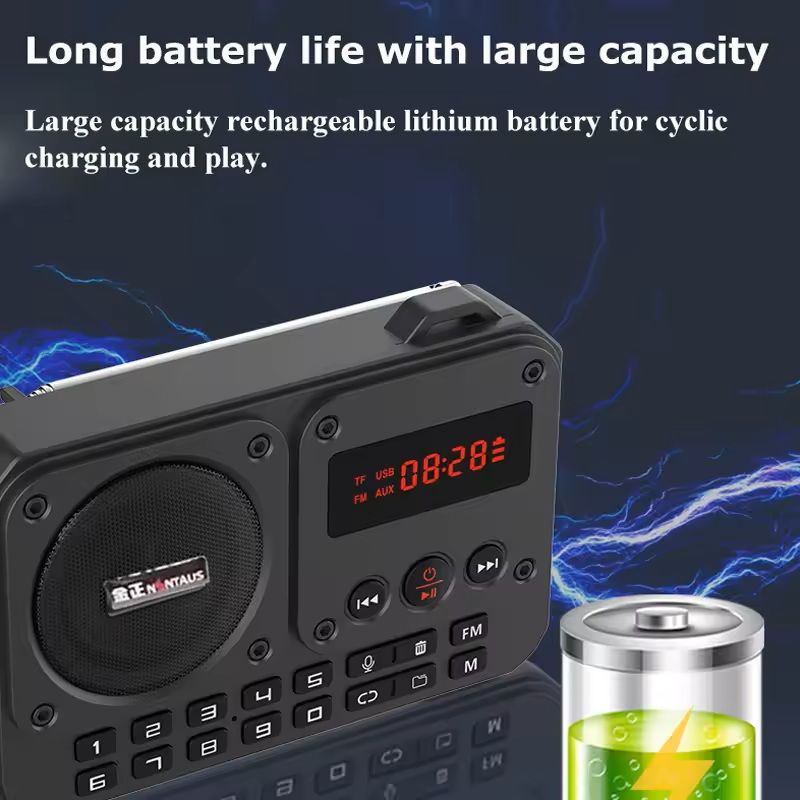 Mini FM Radio With Bluetooth Speaker And LED Display 1