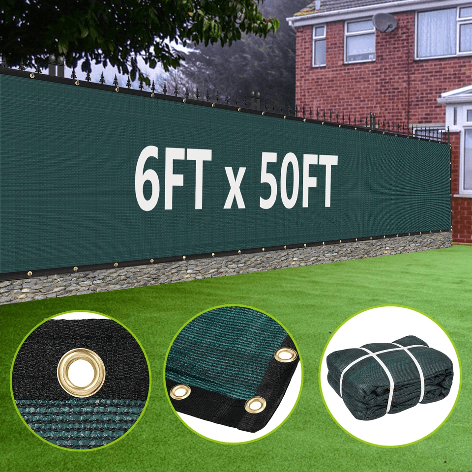 Privacy Fence Screen Shade Cover Mesh For Patio Garden Outdoor Windscreen UV Block Green HDPE Mesh  4