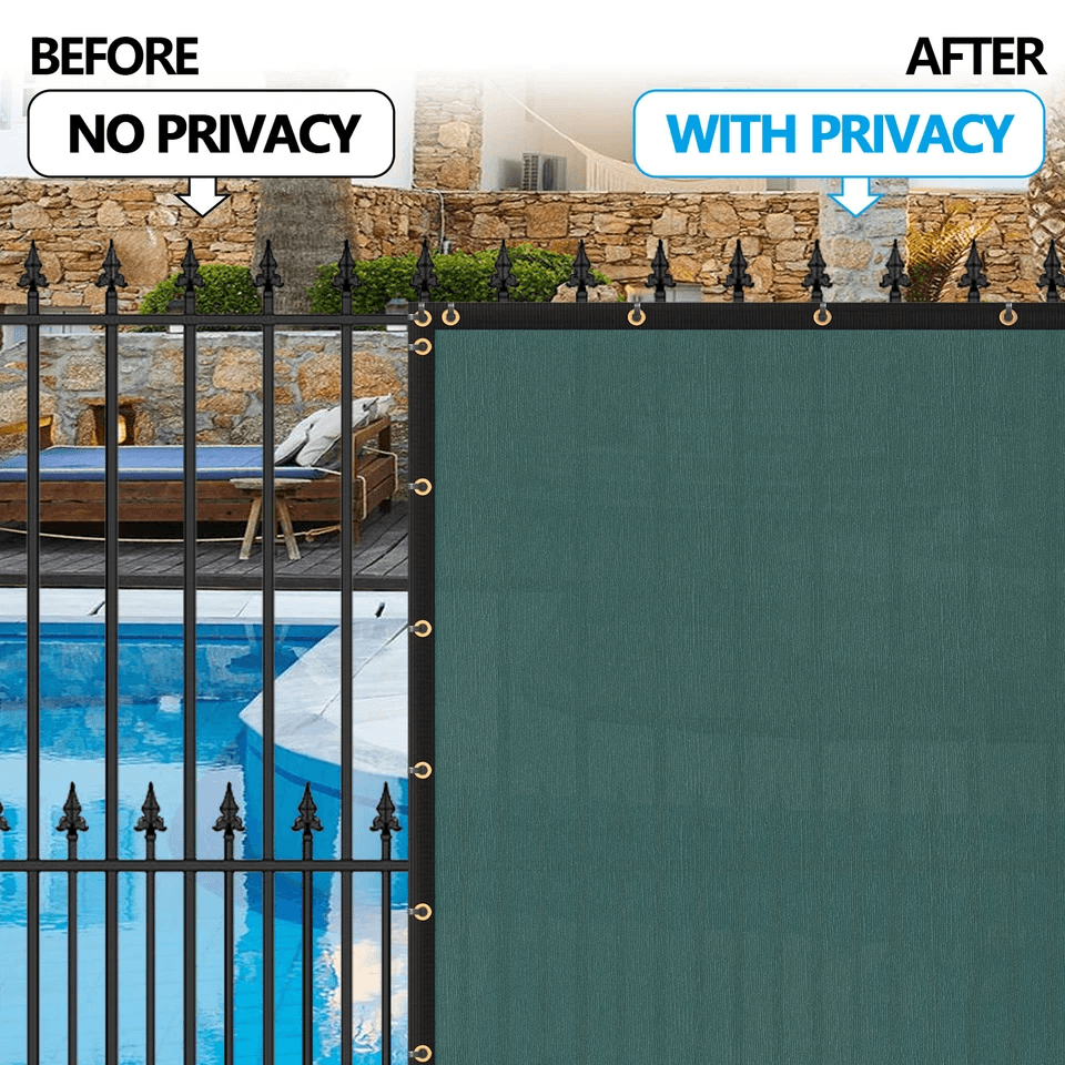 Privacy Fence Screen Shade Cover Mesh For Patio Garden Outdoor Windscreen UV Block Green HDPE Mesh  3