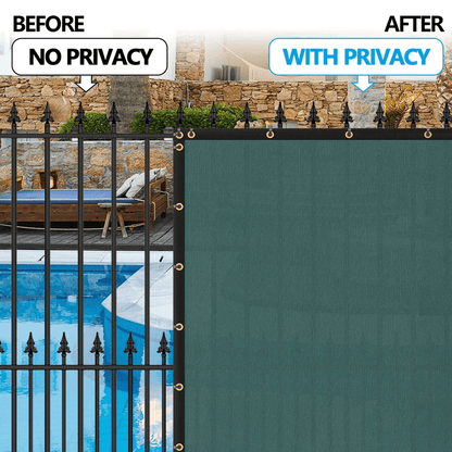Privacy Fence Screen Shade Cover Mesh For Patio Garden Outdoor Windscreen UV Block Green HDPE Mesh  3