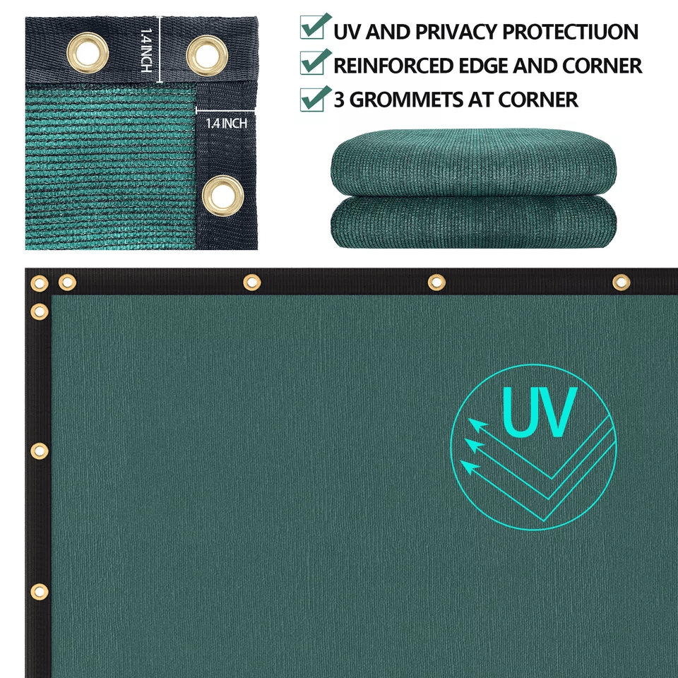 Privacy Fence Screen Shade Cover Mesh For Patio Garden Outdoor Windscreen UV Block Green HDPE Mesh  2