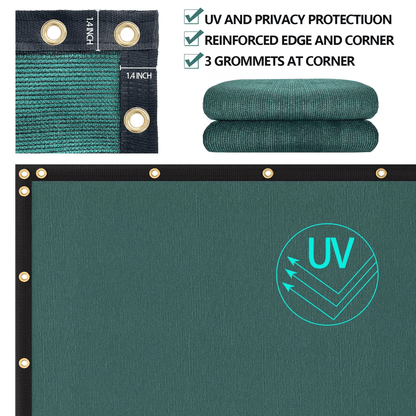 Privacy Fence Screen Shade Cover Mesh For Patio Garden Outdoor Windscreen UV Block Green HDPE Mesh  2